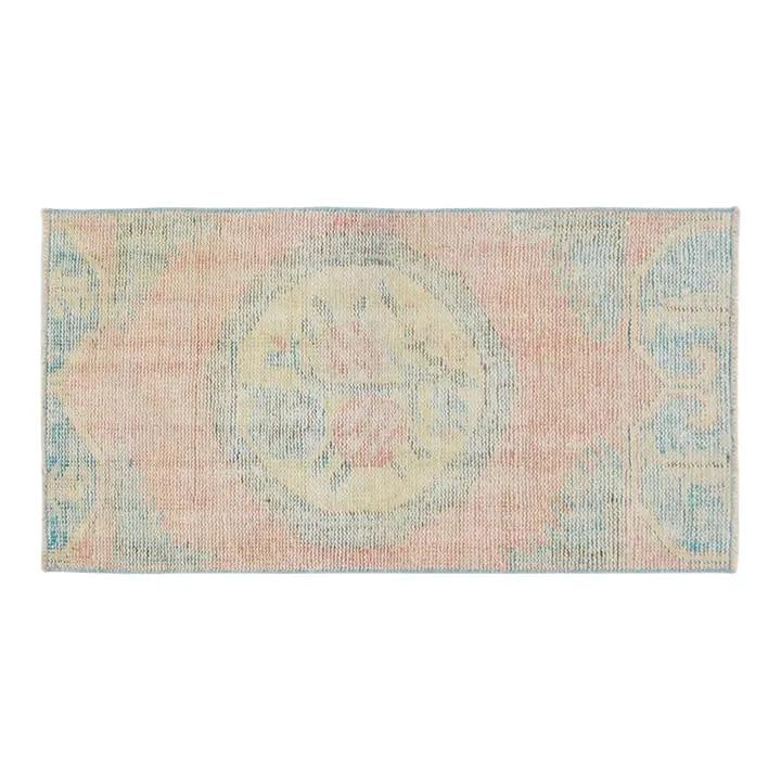 Hand-Knotted Wool Anatolian Rug in Robin's Egg Blue 2'1" x 4'3" (1 of 5)