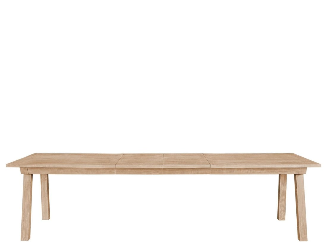 Universal Miller Extendable Rustic Oak Dining Table 30H x 84W x 42D: Universal Miller Extendable Rustic Oak Dining Table 30H x 84W x 42D Experience the charm of farmhouse elegance with this Extendable Rustic Oak Dining Table. Crafted from high-quality materials, this t