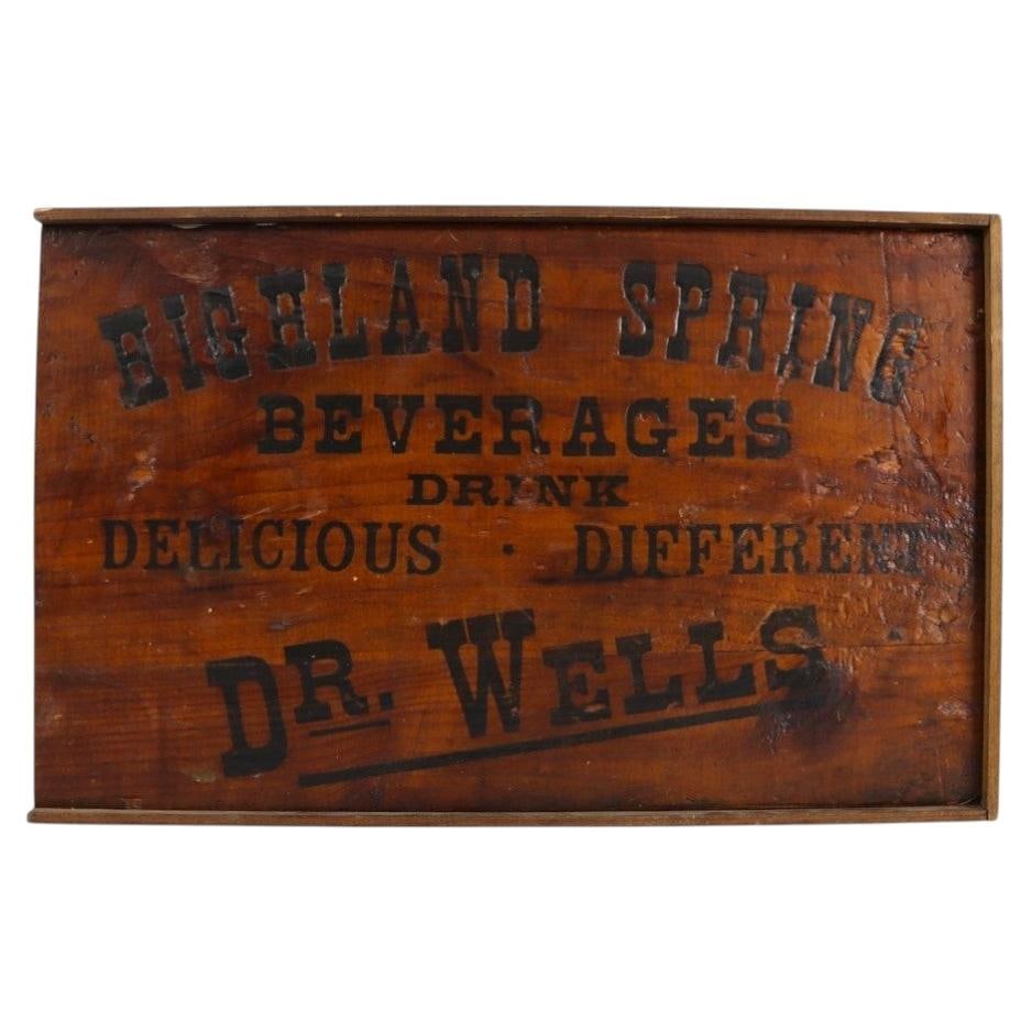 Wooden Highland Spring Beverages Advertising Plaque Atwood McManus c1900 (1 of 10)
