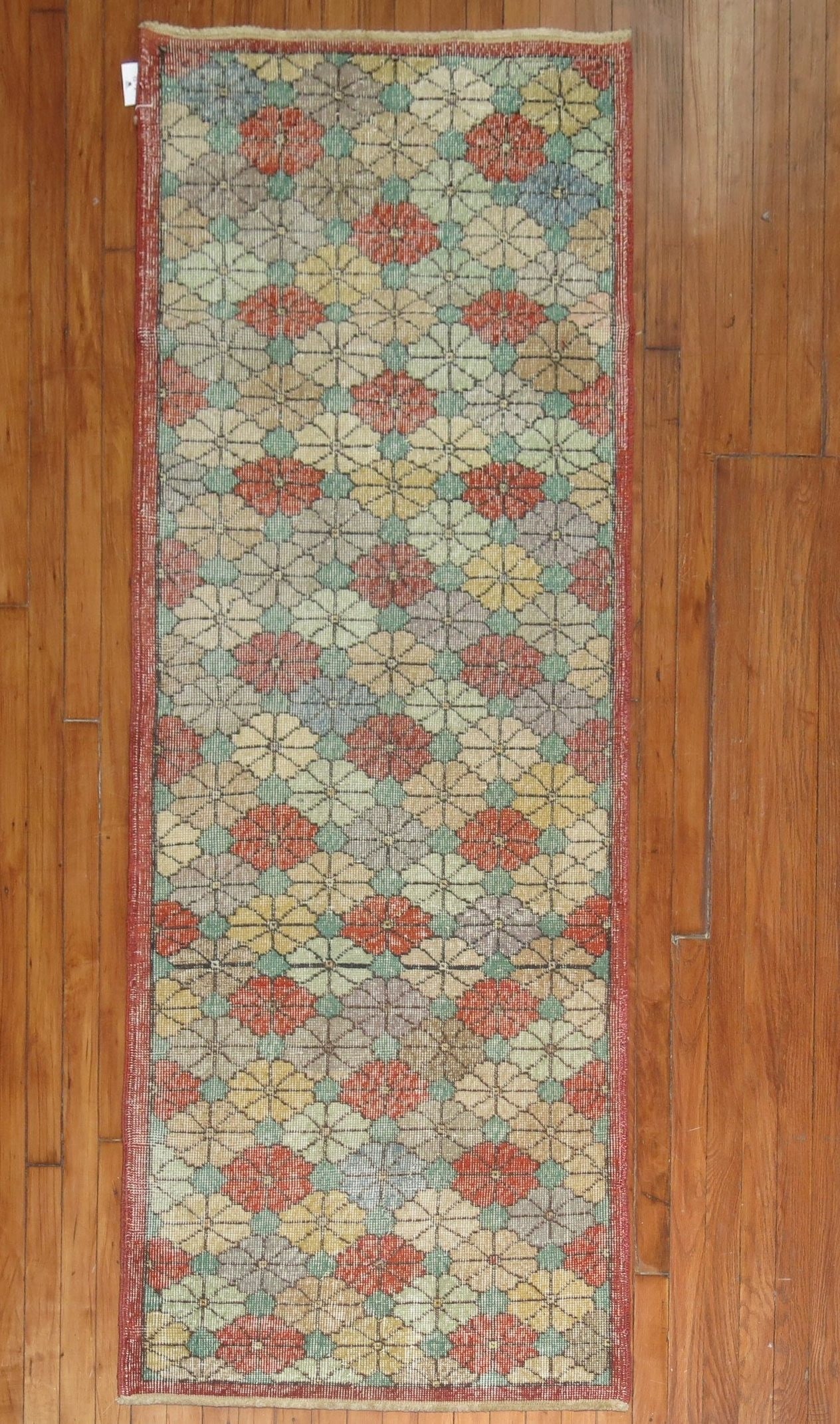 2' 8" x 7' 1" Anatolian Turkish runner mid 20th century (1 of 2)