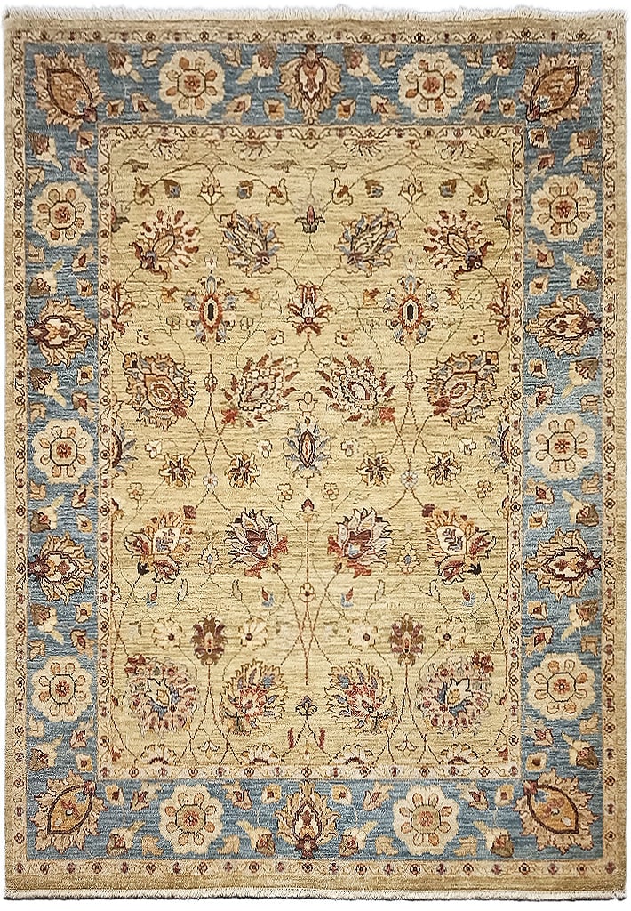 5' x 6.6' Quality Jaipour Hand-Knotted Rug Beige Blue Wool: 5' x 6.6' Quality Jaipour Hand-Knotted Rug Beige Blue Wool Free continental US Shipping Enhance your home decor with this exquisite 5' x 6.6' Jaipour Rug, featuring a sophisticated blend of beige and 