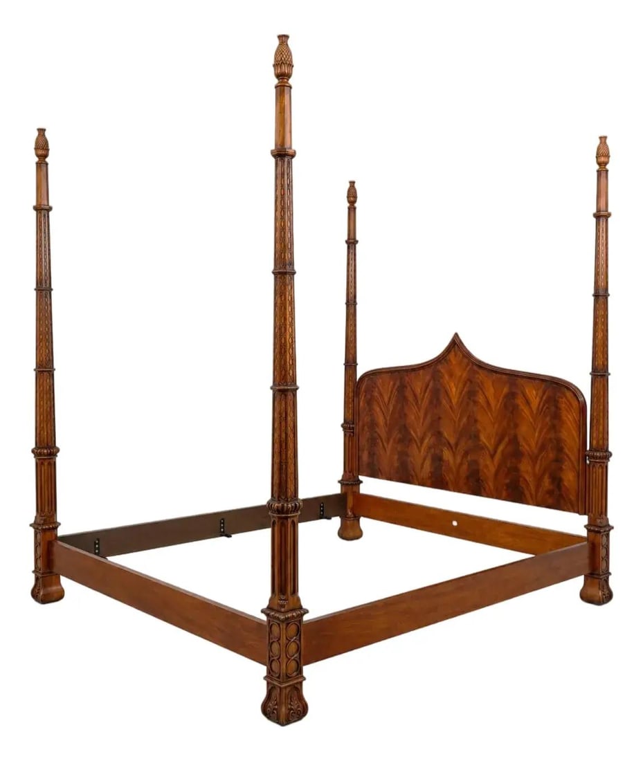 Mahogany Gothic 4 Post King Bed by Baker (1 of 10)