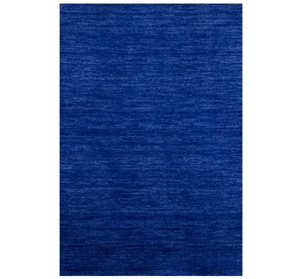 Royal Blue Hand-Loomed Gabbeh Wool Rug 2x3 Modern Design: Royal Blue Hand-Loomed Gabbeh Wool Rug 2x3 Modern Design Enhance your space with this stunning Royal Blue Solid Design Hand-Loomed Gabbeh Wool Rug, perfect for various rooms including bathrooms, entry