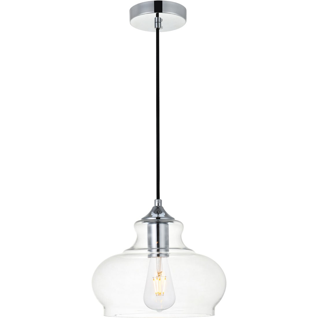Destry Chrome Glass Pendant Light Fixture (1 of 5)