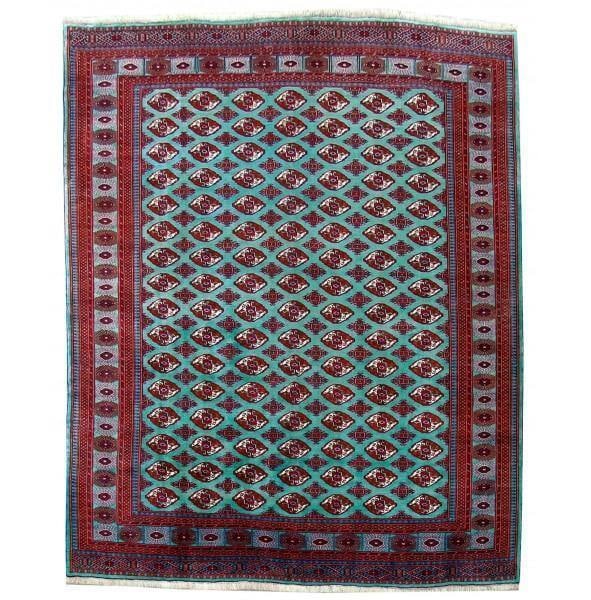 Stunning 9.8 x 12.3 Genuine Persian Turkoman Rug Turquoise Green (1 of 6)