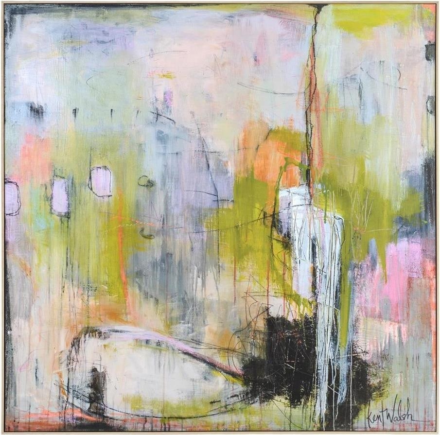 Kent Walsh Elasticity Silver Framed Canvas 57x57 Inches (1 of 1)