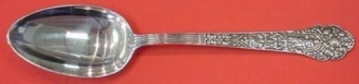 Gorham Medici Old Sterling Silver Serving Spoon 8 1/4 Inch Antique: Gorham Medici Old Sterling Silver Serving Spoon 8 1/4 Inch Antique This elegant serving spoon is part of the Medici Old pattern by Gorham, crafted from high-quality sterling silver. Measuring 8 1/4" i