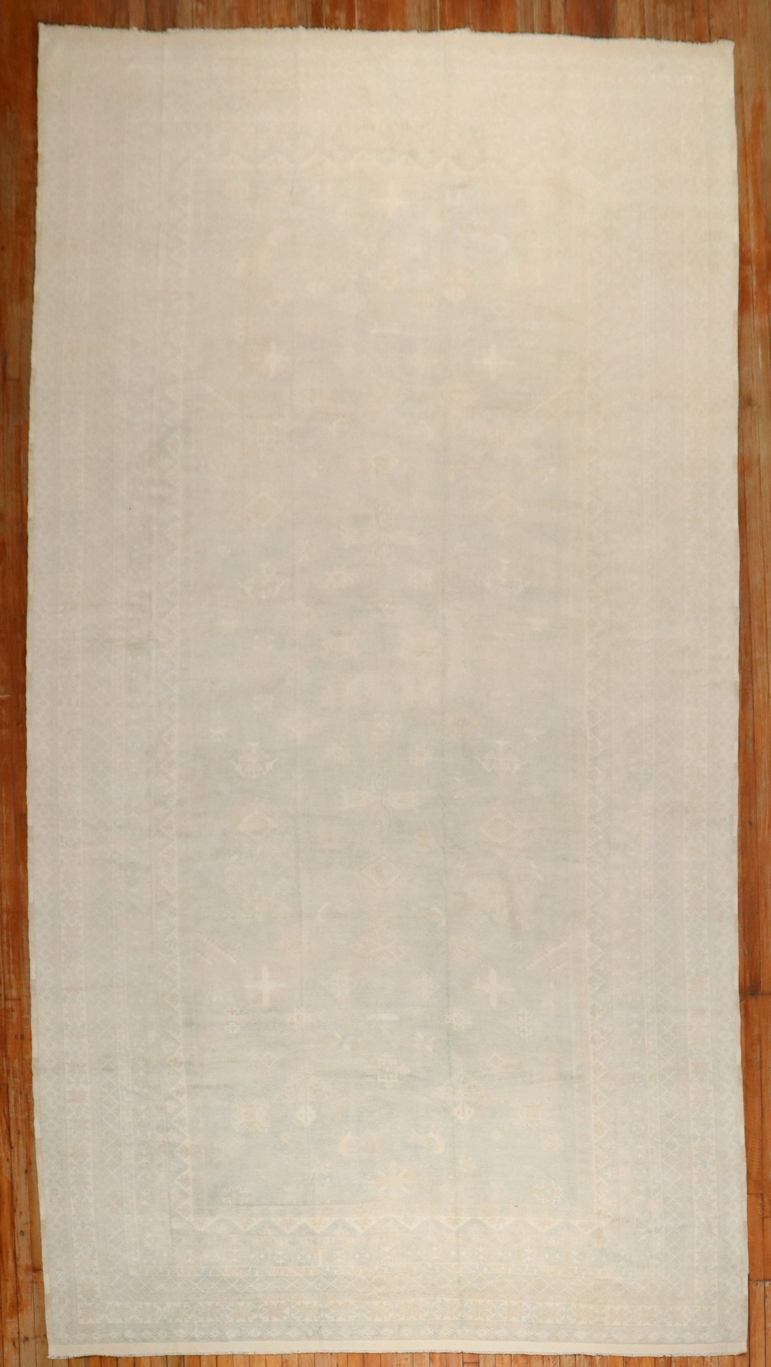 8' 3" x 16' Oversize Moroccan Rug in Mint Green and Cream (1 of 7)