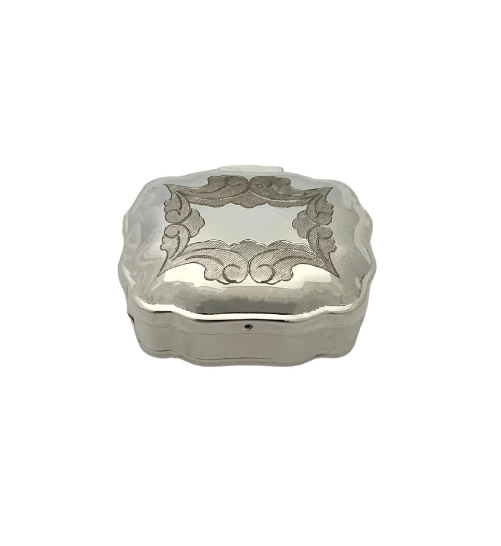 Handmade 925 Sterling Silver Modern Swirl Snuff Spice Box (1 of 4)