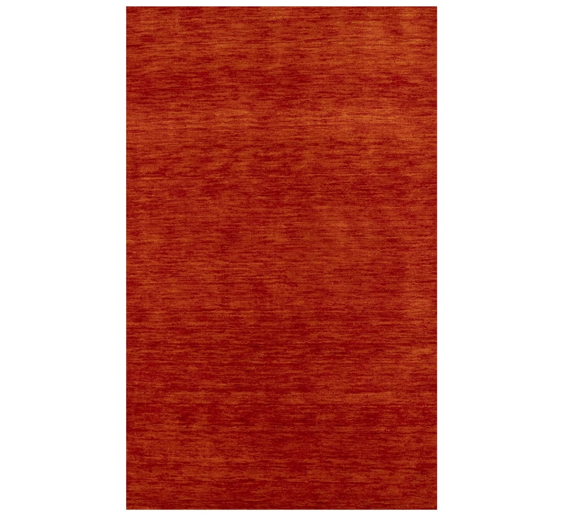 Hand-Loomed Orange Red Gabbeh Wool Area Rug 3x5 Modern Design: Hand-Loomed Orange Red Gabbeh Wool Area Rug 3x5 Modern Design Enhance your living space with this striking Orange Red Solid Design Hand-Loomed Gabbeh Wool Rug. Measuring 3'0" x 4'11", this rectangular