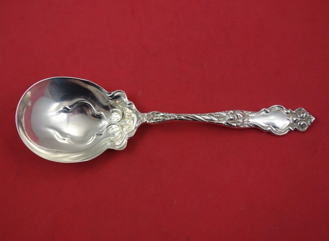 Wallace Eton Sterling Silver Berry Spoon 8.75 Inch Serving Spoon: Wallace Eton Sterling Silver Berry Spoon 8.75 Inch Serving Spoon This elegant Eton by Wallace serving spoon is crafted from high-quality sterling silver, measuring 8 3/4 inches in length. The classic 