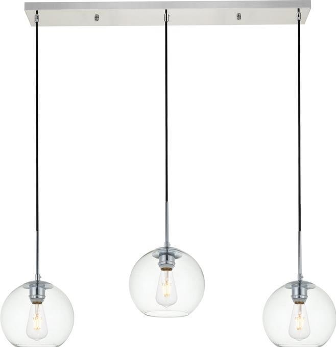 Elegant Lighting Baxter Pendant Light Chrome Clear Glass 8H x 36W (1 of 1)