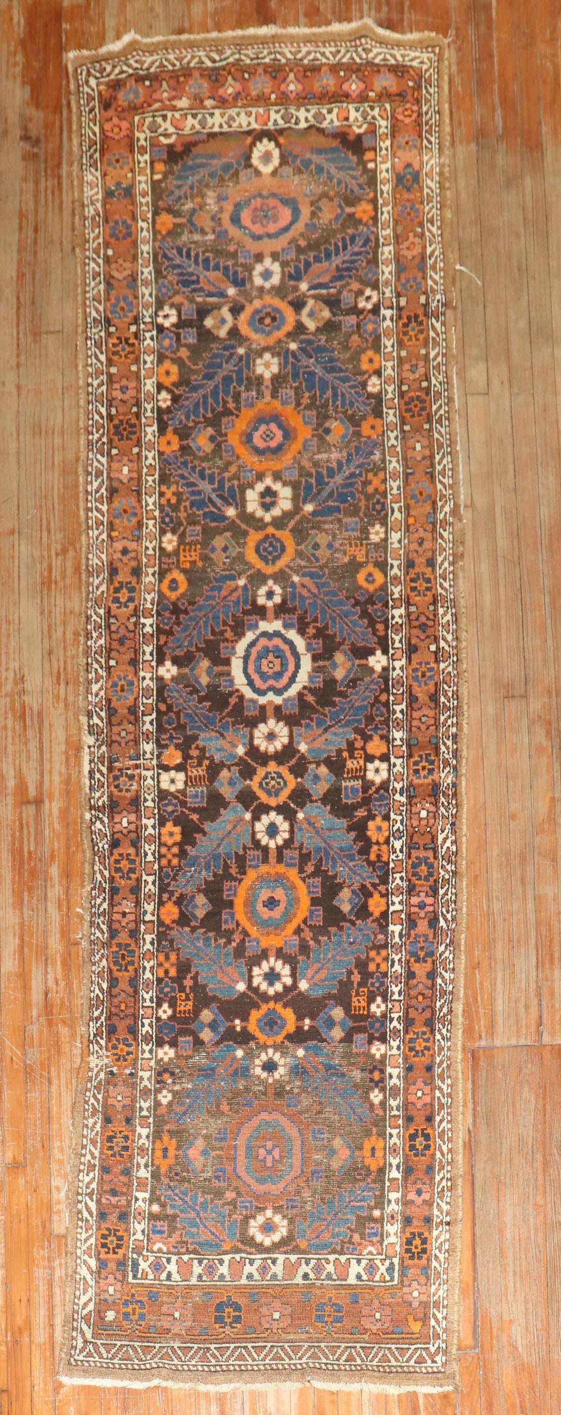 3' 3" x 12' Early 20th Century Persian Kurd Runner Rug (1 of 7)