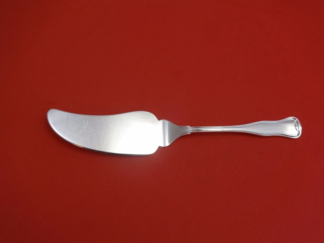 Danese by Fina-Italy 10 3/4 Inch Sterling Silver Pie Knife: Danese by Fina-Italy 10 3/4 Inch Sterling Silver Pie Knife This exquisite pie knife from Danese by Fina-Italy is crafted entirely from sterling silver, featuring a sleek flat handle that combines eleg