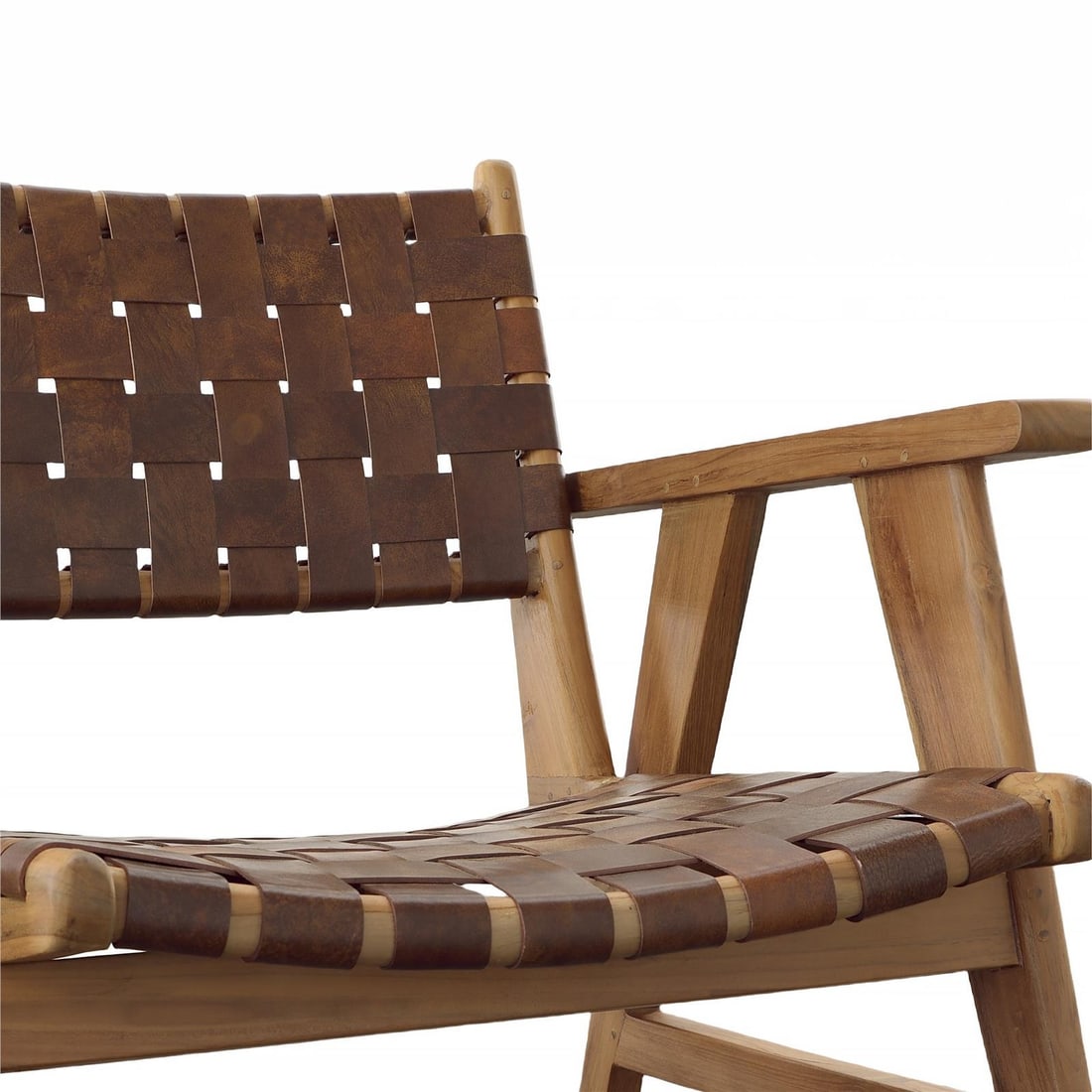 Stylish Sutri Occasional Chair Teak and Full Grain Leather (1 of 6)