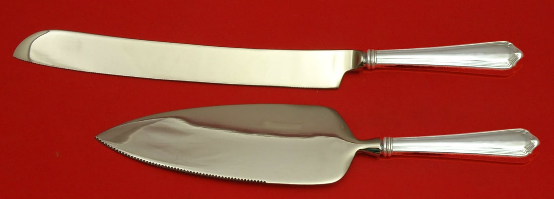 Marlborough Watson Sterling Silver 2pc Wedding Cake Set Custom Made (1 of 1)