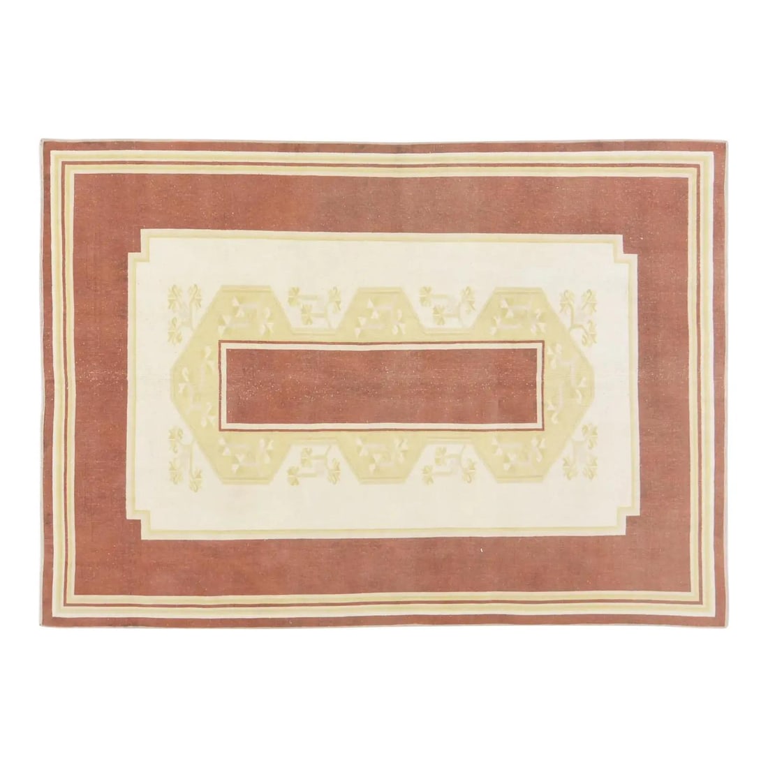 5'2"X7'3" Hand Knotted Turkish Wool Rug Red Anatolian Vintage: 5'2"X7'3" Hand Knotted Turkish Wool Rug Red Anatolian Vintage This vintage Turkish Oushak rug from the 1960s features a hand-knotted construction with natural colors and a contemporary style. Made fro