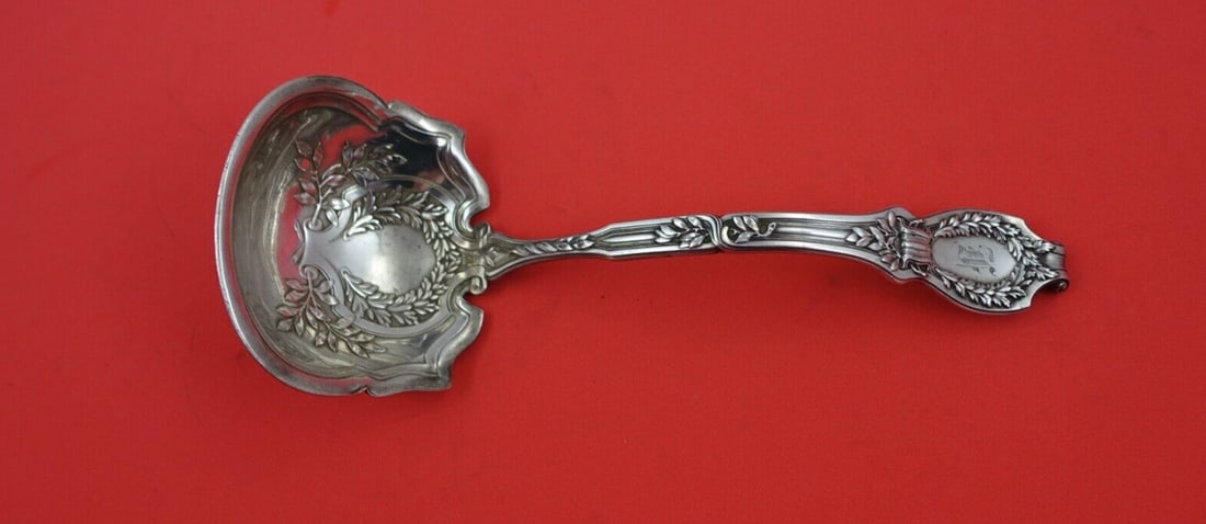Durgin Du Barry Sterling Silver Gravy Ladle Monogrammed 7.5 Inches: Durgin Du Barry Sterling Silver Gravy Ladle Monogrammed 7.5 Inches This exquisite gravy ladle from the renowned Du Barry pattern by Durgin is crafted from high-quality sterling silver. Measuring 7 1/2