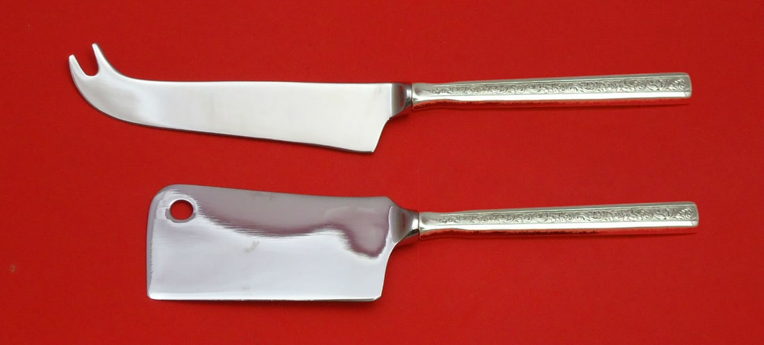 Gorham Trilogy Sterling Silver 2 Piece Cheese Hostess Set HHWS: Gorham Trilogy Sterling Silver 2 Piece Cheese Hostess Set HHWS Two-piece Trilogy by Gorham cheese server serving set in sterling silver with custom made hollow handles and stainless steel working ends