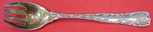 Tiffany & Co. Wave Edge Sterling Silver Ice Cream Fork Goldwashed 6 Inch: Tiffany & Co. Wave Edge Sterling Silver Ice Cream Fork Goldwashed 6 Inch Introducing the Wave Edge Ice Cream Fork by Tiffany & Co., a stunning piece crafted from sterling silver with a goldwashed fini