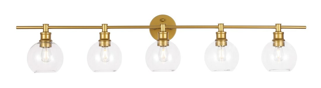 Collier 5 Light Brass Metal Glass Wall Sconce 47 Inch (1 of 10)