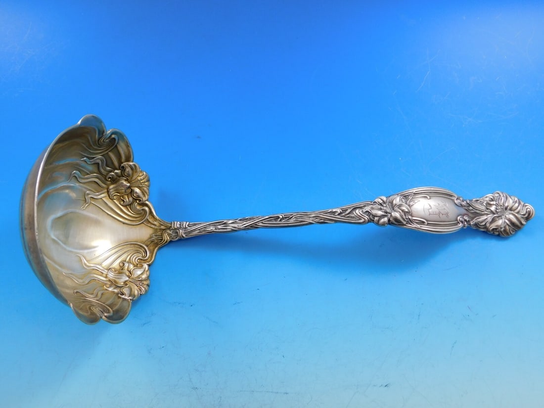 Frontenac Sterling Silver Gold Washed 10 Inch Oyster Ladle by International: Frontenac Sterling Silver Gold Washed 10 Inch Oyster Ladle by International Experience elegance with this Frontenac oyster ladle, crafted by International Sterling. This exquisite serving piece boasts