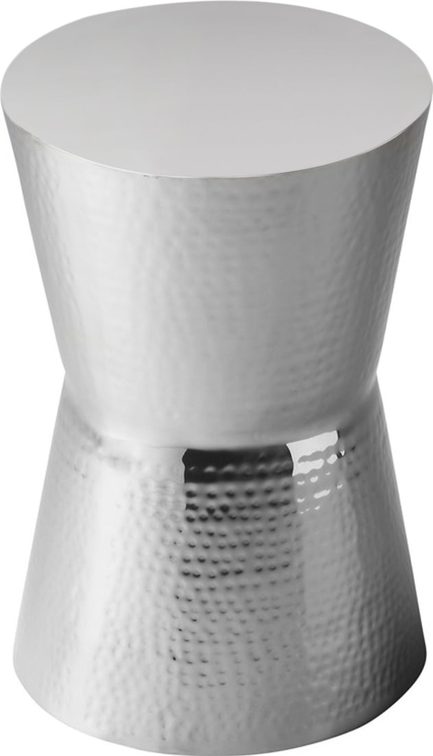 Butler Dimple Collection Polished Stainless Steel Round Accent Table: Butler Dimple Collection Polished Stainless Steel Round Accent Table Enhance your space with this Polished Stainless Steel Accent Table, a stylish addition to any room. This round side table from the 