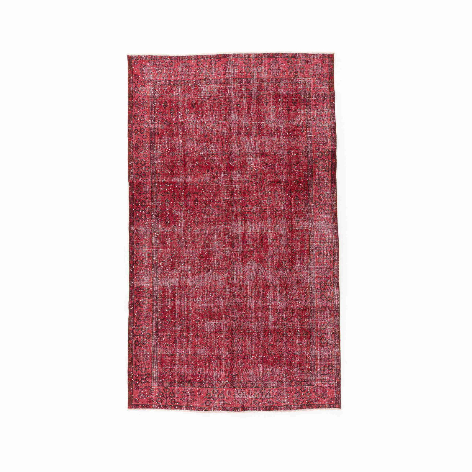Handmade Vintage Wool on Cotton Carpet 63.8 x 110.2 Inches (1 of 8)