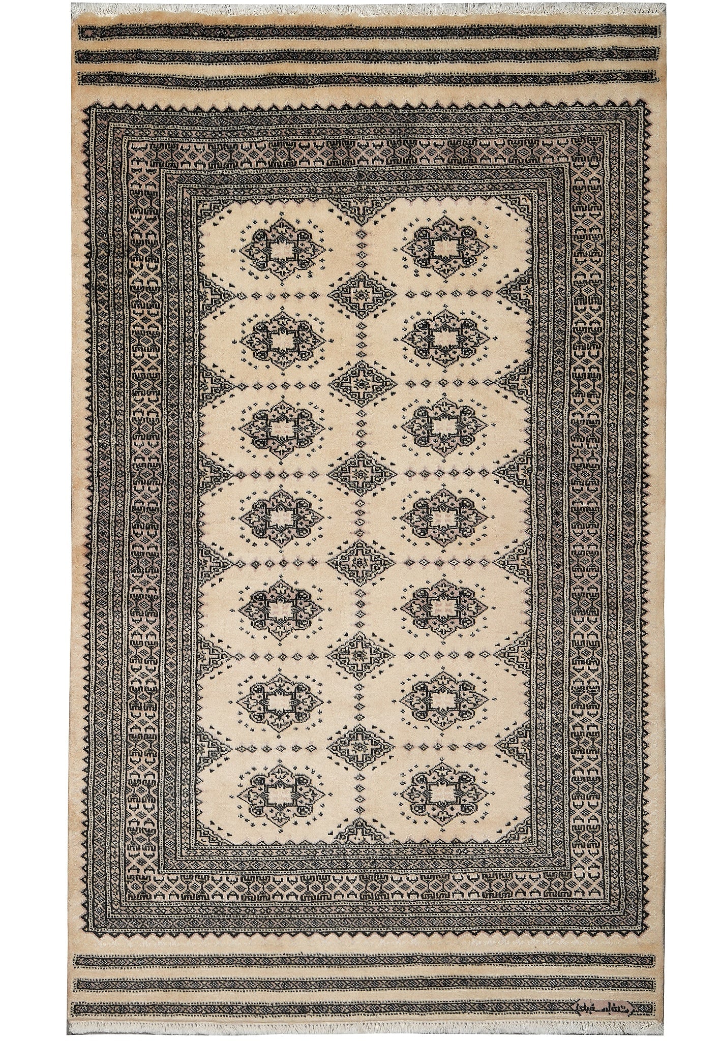 Hand Knotted Jaldar Bokhara Rug 4 x 6.7 Modern: Hand Knotted Jaldar Bokhara Rug 4 x 6.7 Modern Free continental US Shipping This hand-knotted Jaldar Bokhara rug features a modern design, measuring 4 x 6.7 feet. Crafted with attention to detail, it 