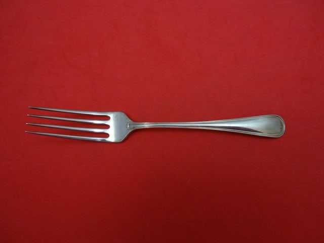 Birks Saxon Sterling Silver 7 3/4" Dinner Fork: Birks Saxon Sterling Silver 7 3/4" Dinner Fork Sterling silver dinner fork in the Saxon pattern by Birks. Made in Canada, this pre-owned flatware piece is not monogrammed and is in excellent condition