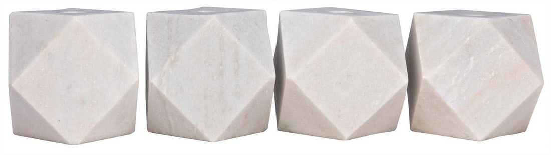 Noir Bianco Crown Marble Polyhedron Candle Holders Set (1 of 1)