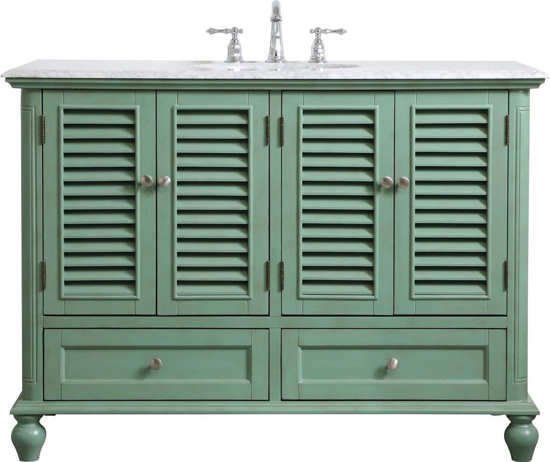 Elegant Lighting 48 Inch Coastal Bathroom Vanity Mint Finish (1 of 1)