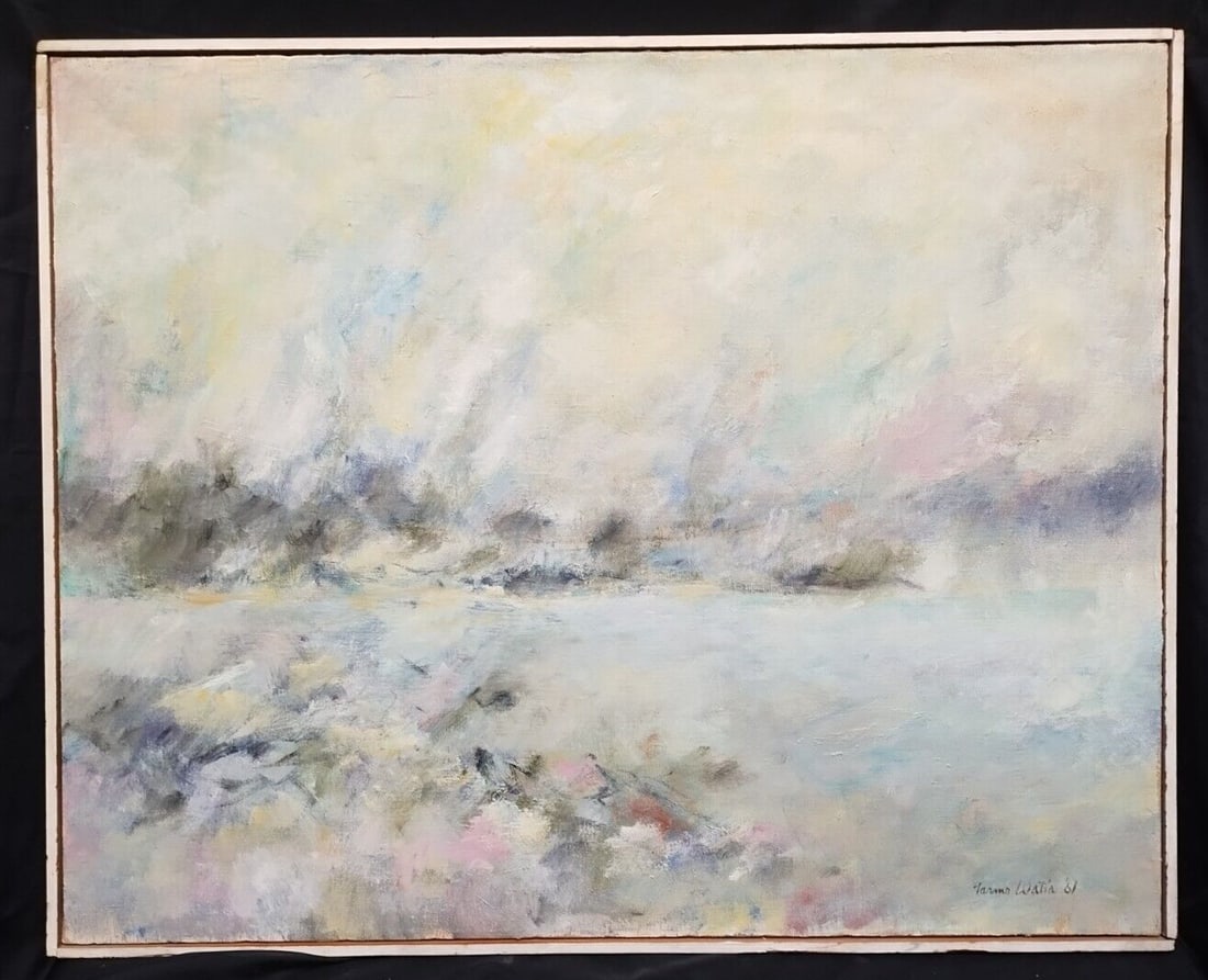 1961 Eagle Harbor Modernist Oil Painting by Tarmo Watia 24 x 36 (1 of 9)