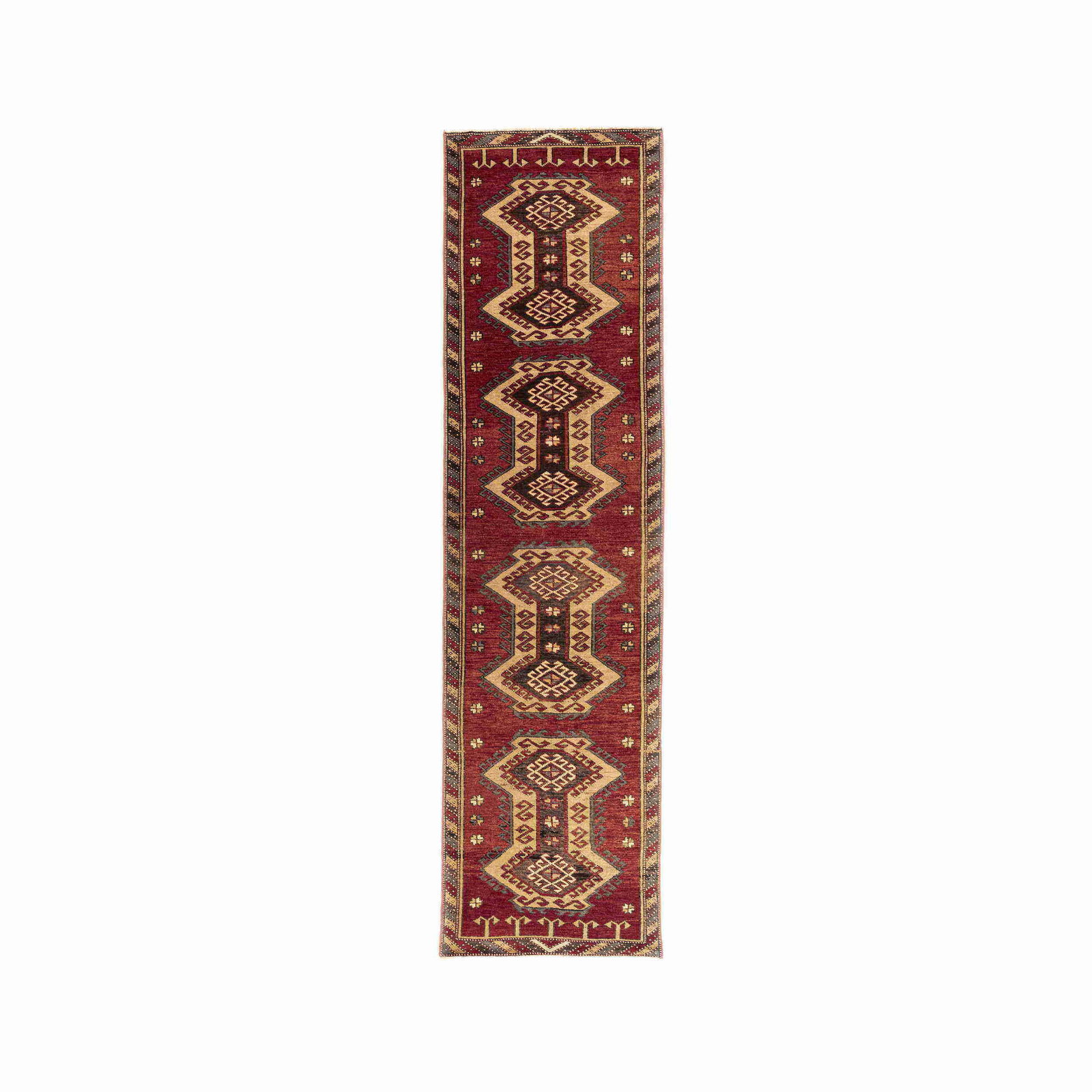 Authentic Handmade Anadol Wool Carpet 37.4 x 139.4 Geometric Design (1 of 8)