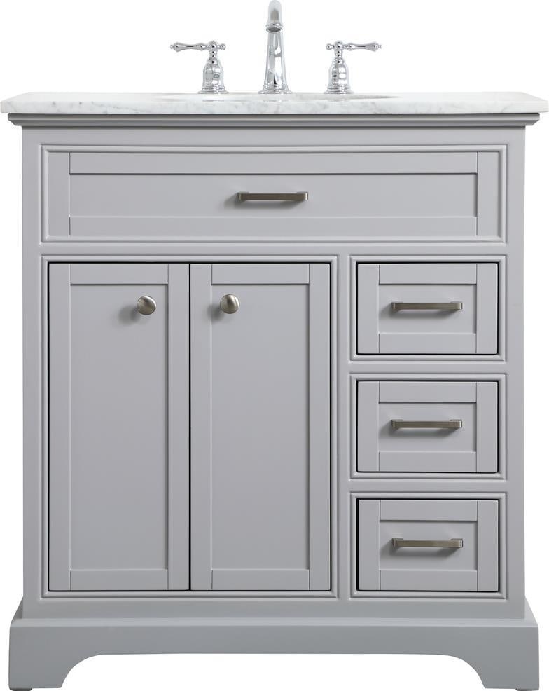 Elegant Lighting Contemporary Grey Bathroom Vanity with Storage: Elegant Lighting Contemporary Grey Bathroom Vanity with Storage This contemporary grey vanity offers a stylish and functional addition to any bathroom. Featuring ample storage space, it is perfect for