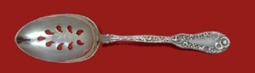 Sterling Silver Slotted Serving Spoon Dominick and Haff Number 10 Pierced: Sterling Silver Slotted Serving Spoon Dominick and Haff Number 10 Pierced A custom-made Number 10 serving spoon by Dominick & Haff, crafted in sterling silver with a pierced design. It is not monogram