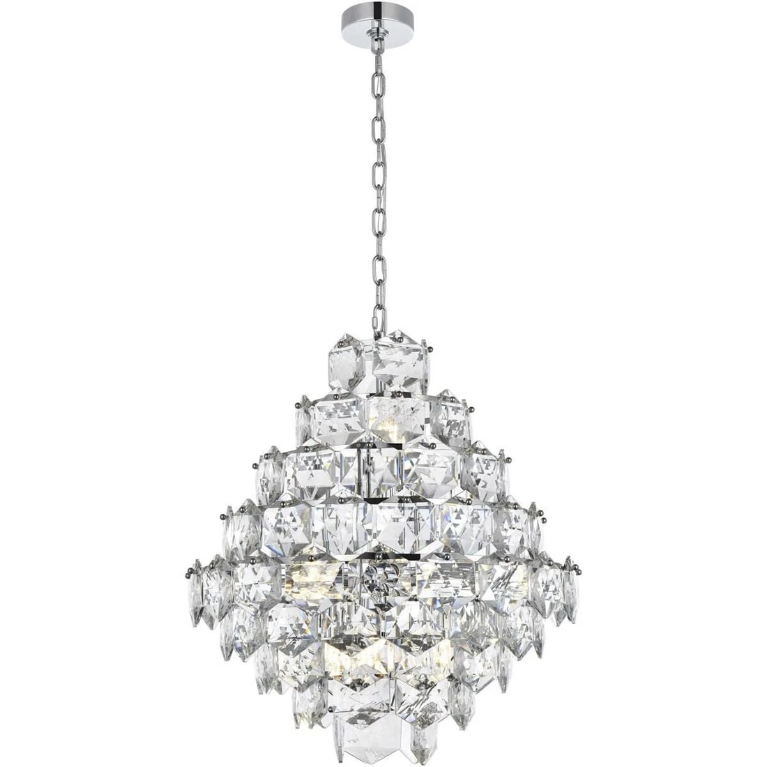 Adaline 15 Light Chrome Crystal Chandelier 24 Inch (1 of 8)