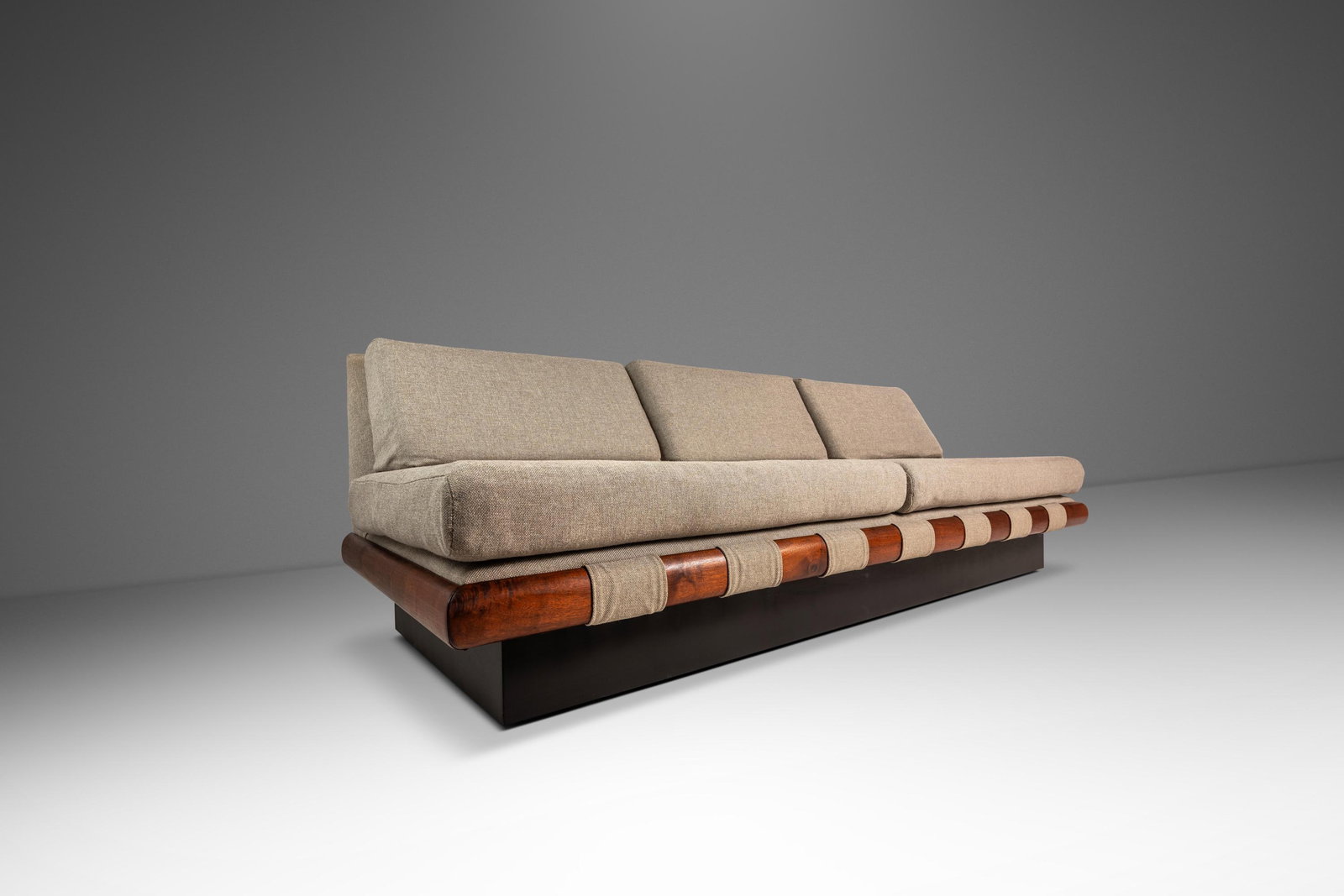 Adrian Pearsall Craft Associates walnut platform sofa daybed three seat (1 of 18)