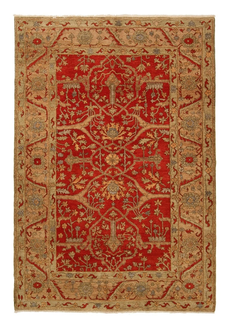 Hand Knotted Armenian Oushak Wool 6x9 Abstract Geometric Rug (1 of 5)