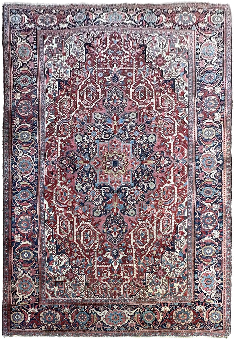 284 x 391 cm Antique Turkish Serapi Wool Rug Rust C 1900 (1 of 6)