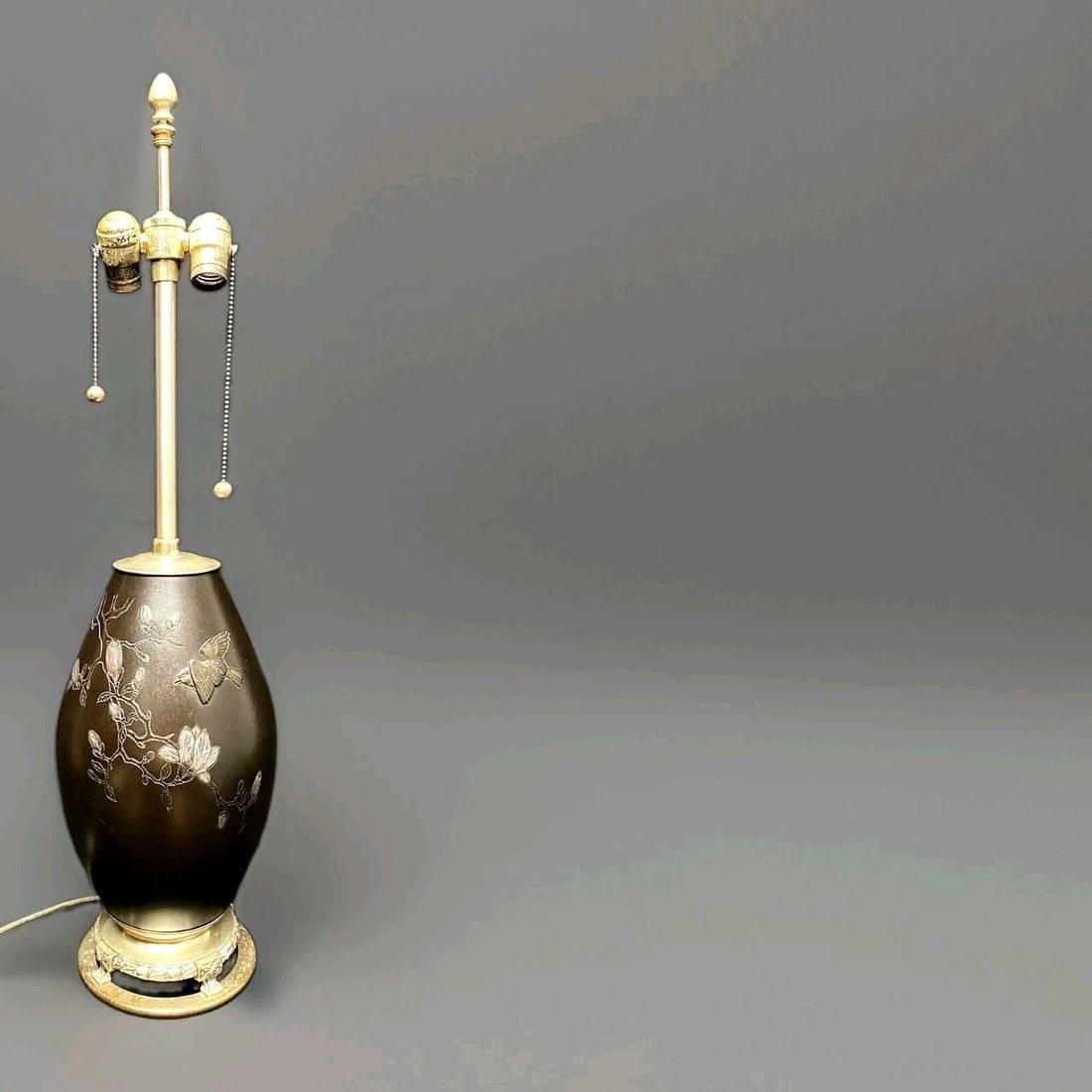 Marbro Japanese Bronze Vase Lamp MCM 34 inch Artist Signed (1 of 18)