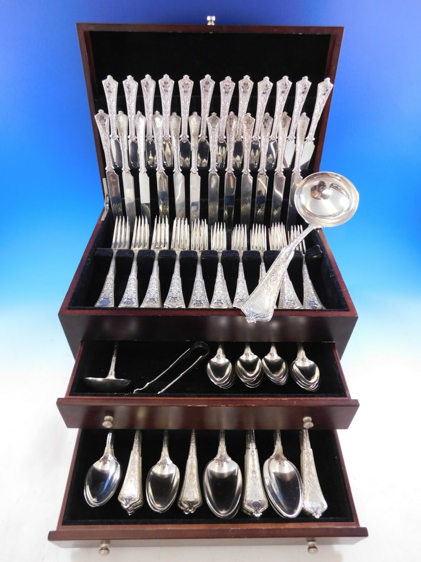 Tiffany & Co Persian Sterling Silver Flatware Set for 24 Service 147 pcs with Storage Chest (1 of 12)