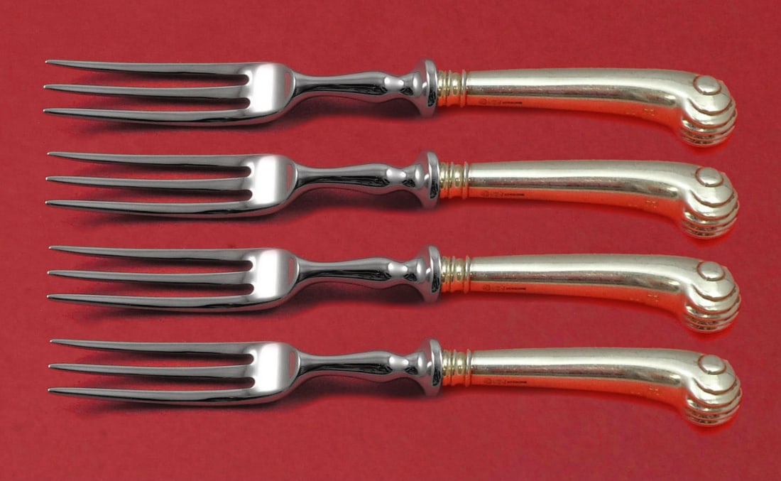 4 Piece Tuttle Onslow Sterling Silver Fruit Fork Set 6 Inch (1 of 2)