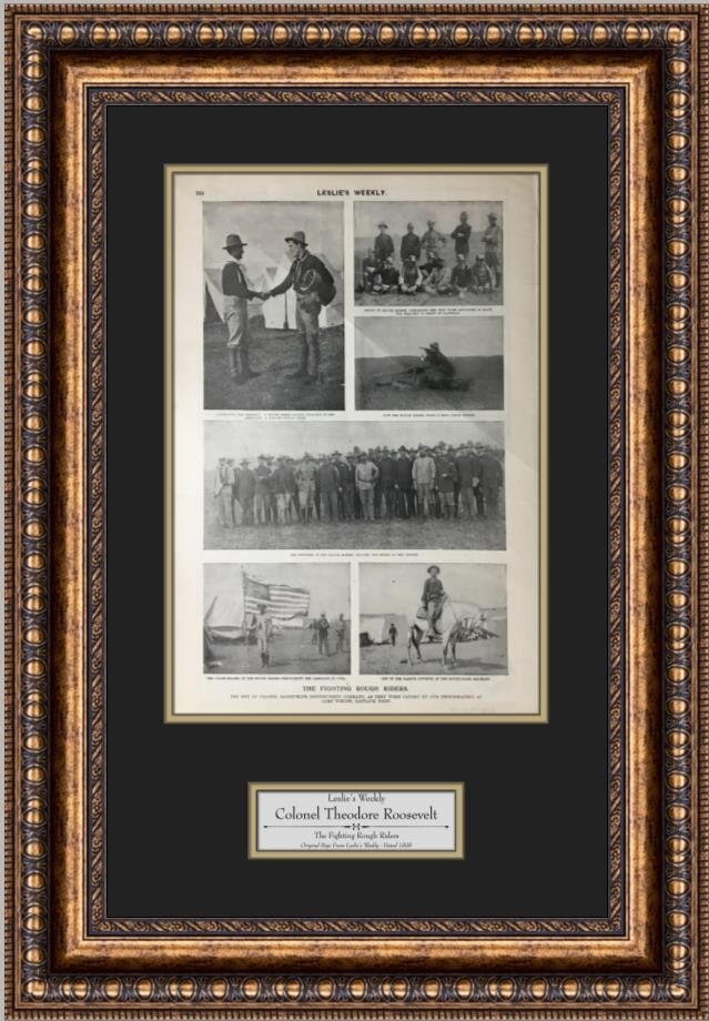 Theodore Roosevelt Rough Riders 1898 Leslie's Weekly Custom Frame (1 of 3)