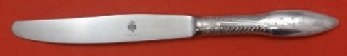 Faberge Grand Europa Sterling Silver Dinner Knife 10": Faberge Grand Europa Sterling Silver Dinner Knife 10" This exquisite 10" dinner knife is part of the Grand Europa pattern by Faberge, crafted from high-quality sterling silver. The knife showcases the