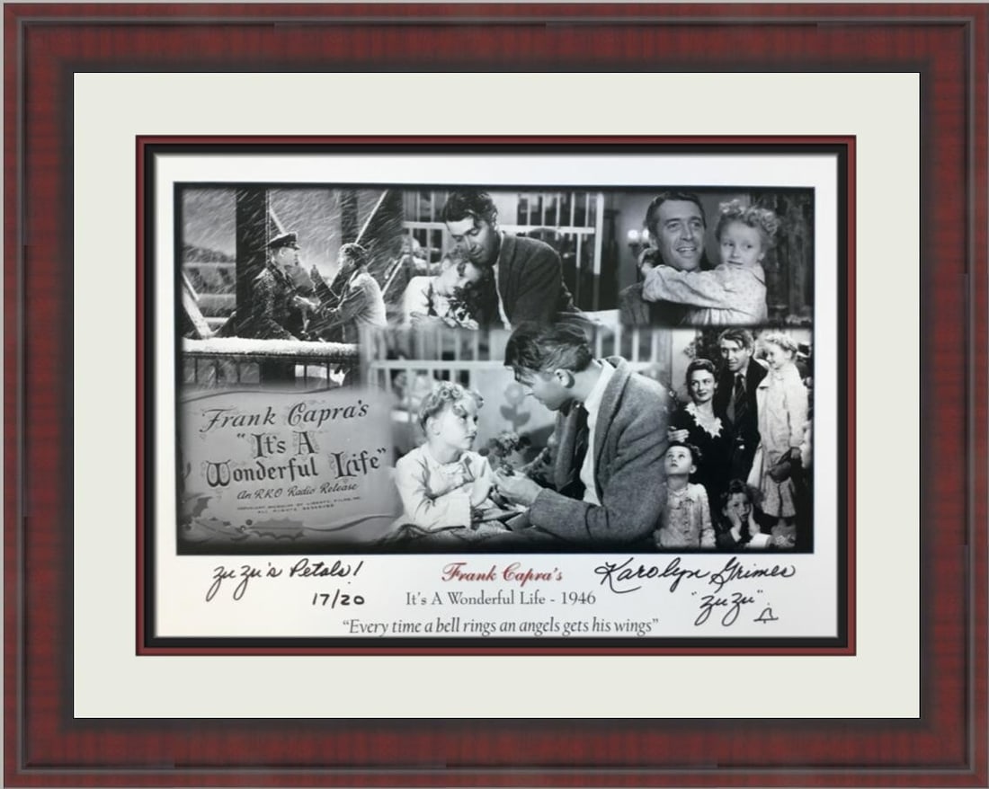 Karolyn Grimes Autographed It's A Wonderful Life Photo Custom Framed Limited Edition: Karolyn Grimes Autographed It's A Wonderful Life Photo Custom Framed Limited Edition This stunning autographed photograph features Karolyn Grimes, known for her role as "Zu Zu" in the classic film "It