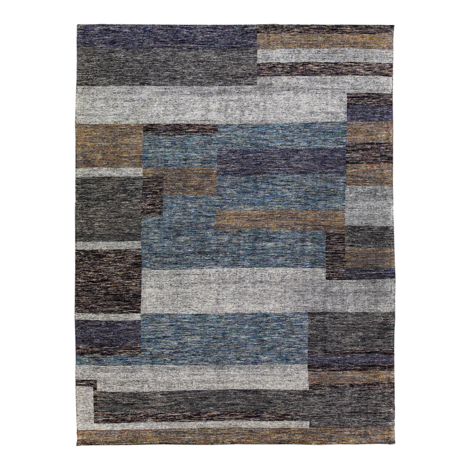 Handmade Wool Rug Safi Collection Abstract Earthy Tones 9'3 x 12'1: Handmade Wool Rug Safi Collection Abstract Earthy Tones 9'3 x 12'1 Enhance your space with this exquisite handmade wool rug from the Modern Safi Collection. Featuring a stunning abstract design, this 