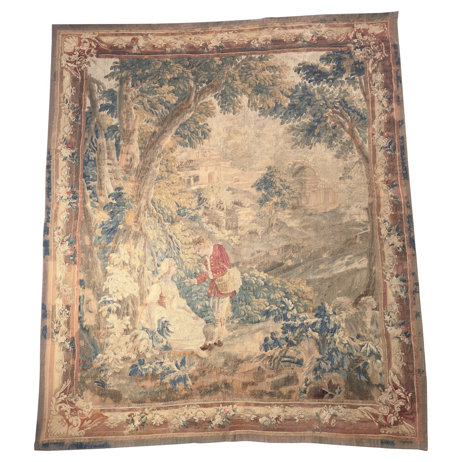 18th Century French Aubusson Tapestry by Jean Baptiste Huet: 18th Century French Aubusson Tapestry by Jean Baptiste Huet Enhance your space with this stunning 18th Century French Aubusson tapestry, attributed to the renowned artist Jean Baptiste Huet. Measuring