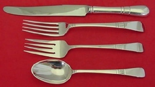 Gorham Modern American Sterling Silver 4-Piece Place Setting: Gorham Modern American Sterling Silver 4-Piece Place Setting This exquisite 4-piece place setting from Gorham features the elegant Modern American pattern, crafted from high-quality sterling silver. T
