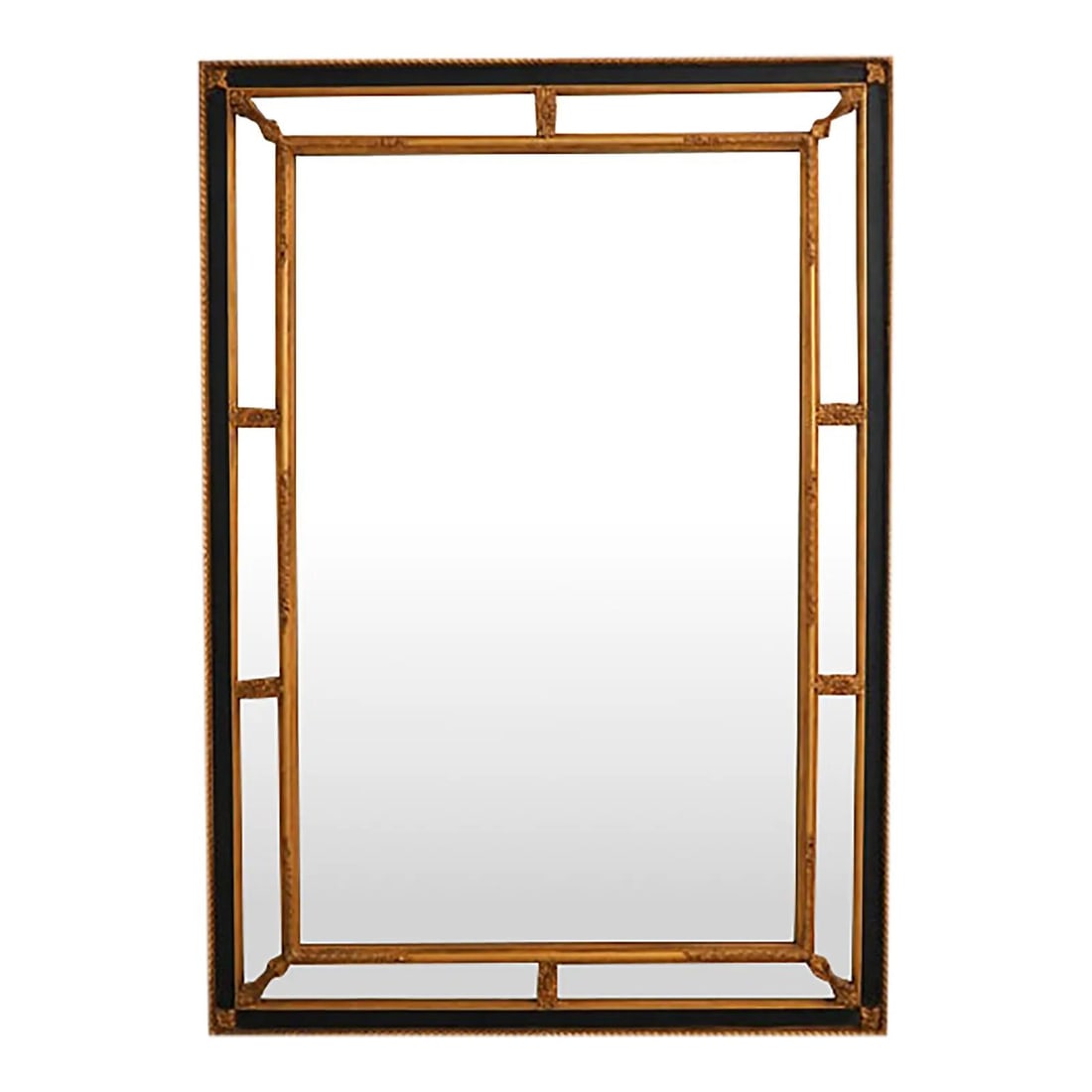 Carvers Guild Tuxedo Regency Style Black Gold Wall Mirror 33w x 47h (1 of 10)